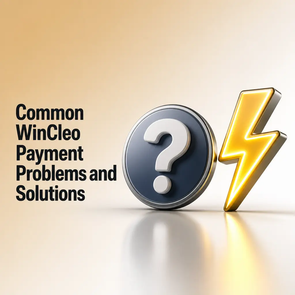Table listing common WinCleo payment problems, causes, and solutions for deposits, withdrawals, and transaction issues.
